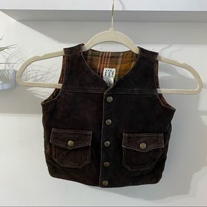 Vintage baby gap 100% suede vest 12-24 MO